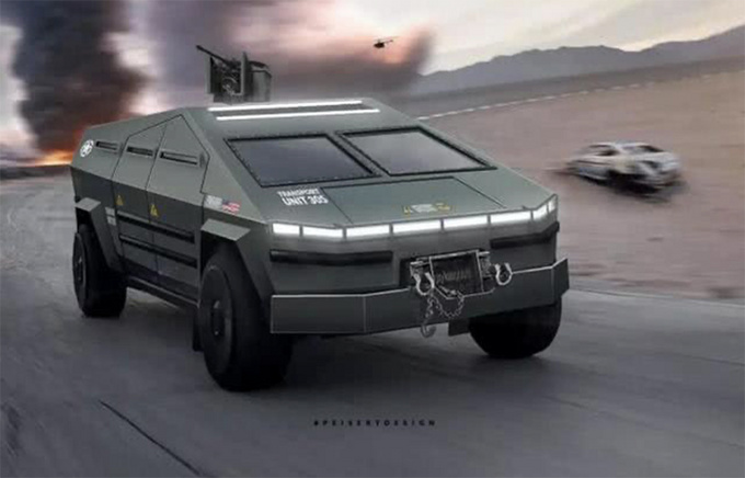特斯拉cybertruck变身军用装甲 科幻战场风格-豪车事