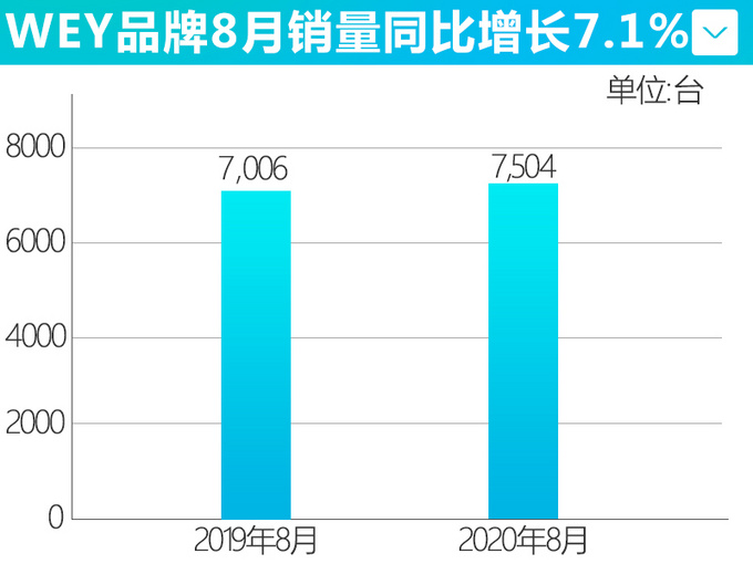 长城8月销量大涨27 WEY品牌增7.1 VV6涨21.9-图5