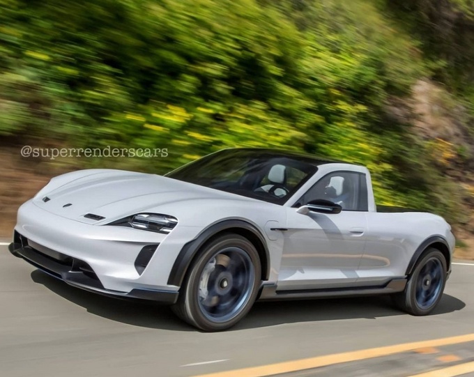 保时捷taycan皮卡渲染图曝光 双座布局的酷炫皮卡-图2