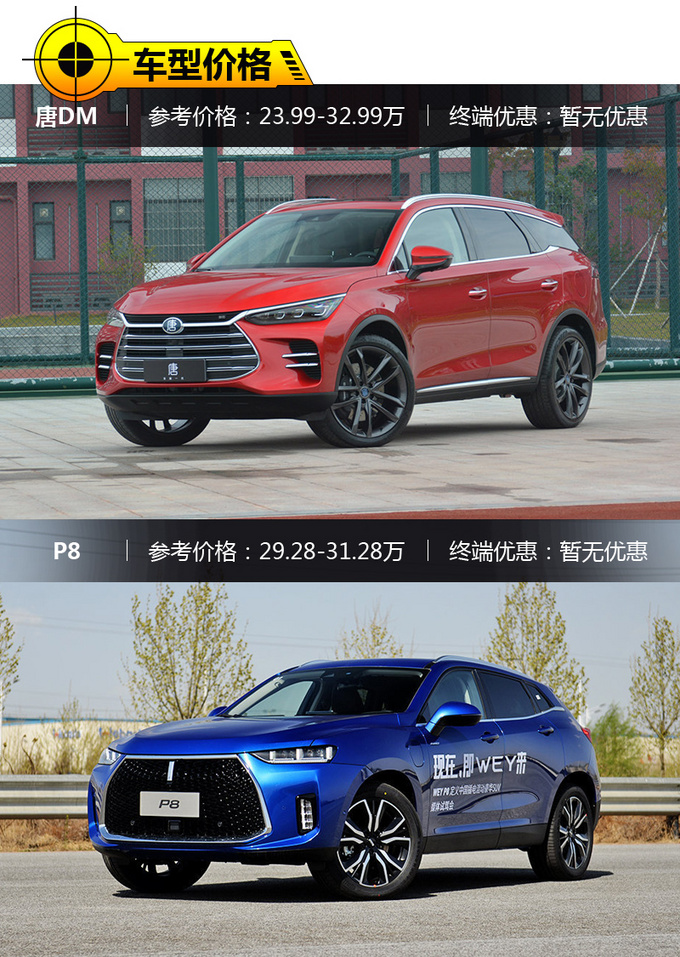 没有油耗顾虑的中型SUV 唐DM对比WEY P8-图2