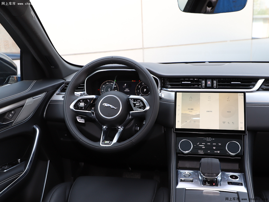 黑色捷豹f-pace 2021款 340ps r-dynamicse内饰中控图片(1/38)_网上车