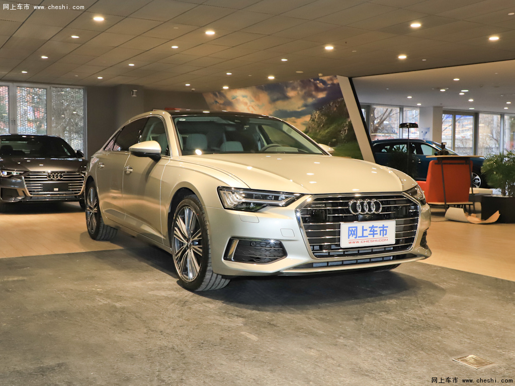 白金色奥迪a6l 2021款 55 tfsi quattro旗舰致雅型外观整体图片(1/8)